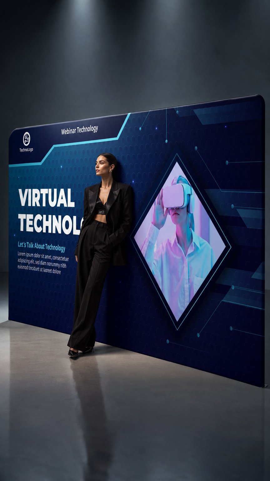 AI product shot of 20ft Straight Tension Fabric Display