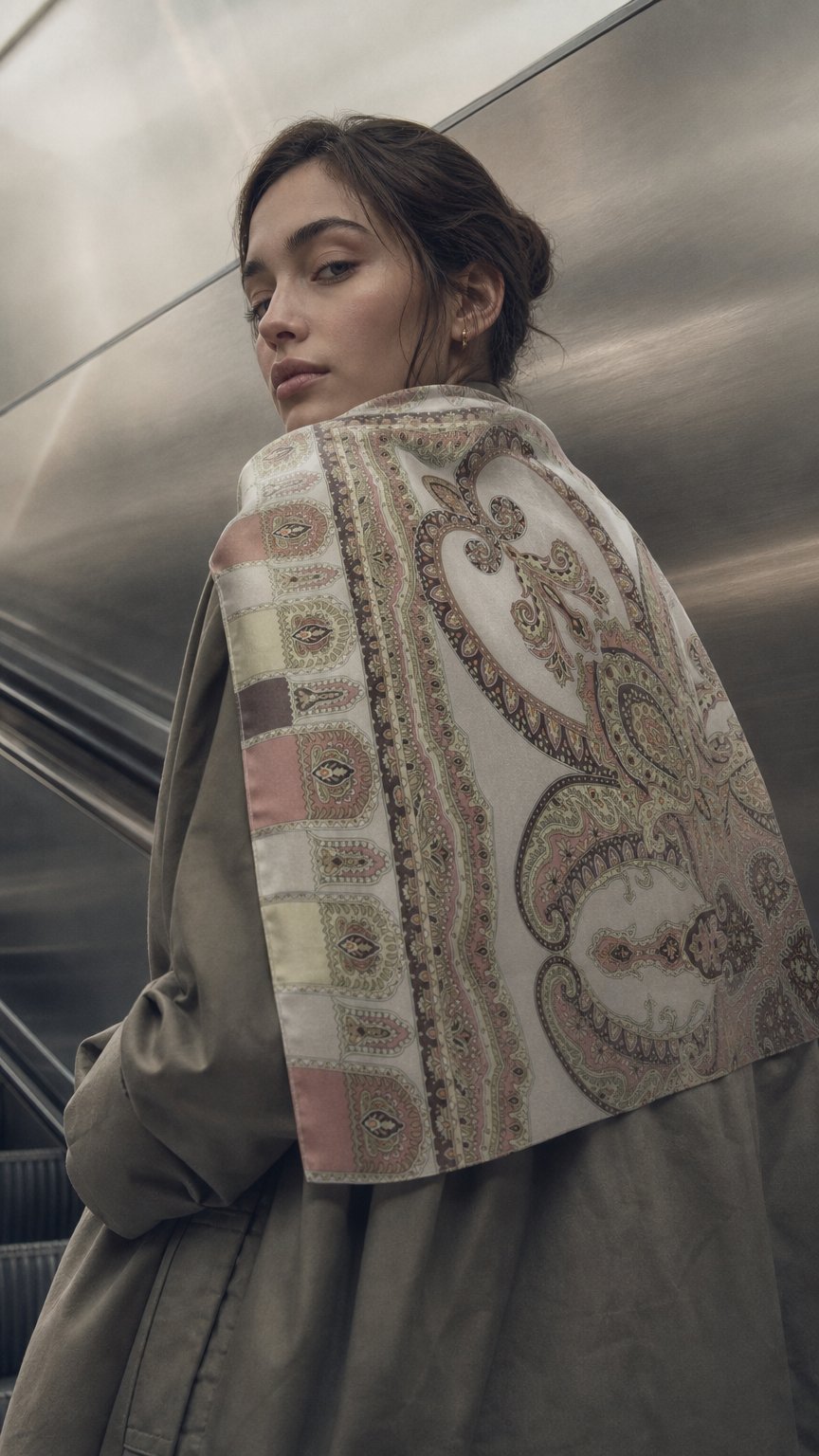 AI product shot of DANIER Silk Scarf - Belle Epoque Floral - 36" Square - 5440