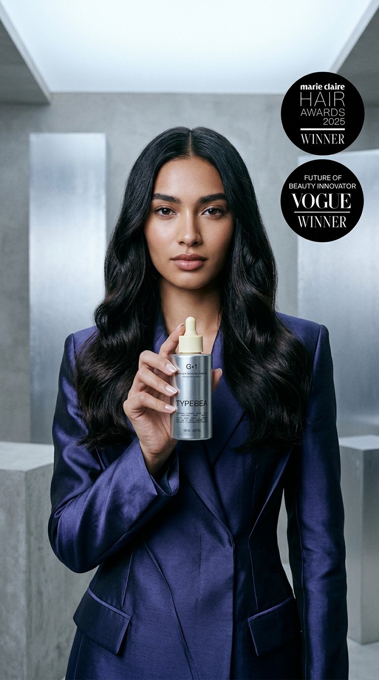 AI product shot of G•1 Overnight Boosting Peptide Hair Growth Serum