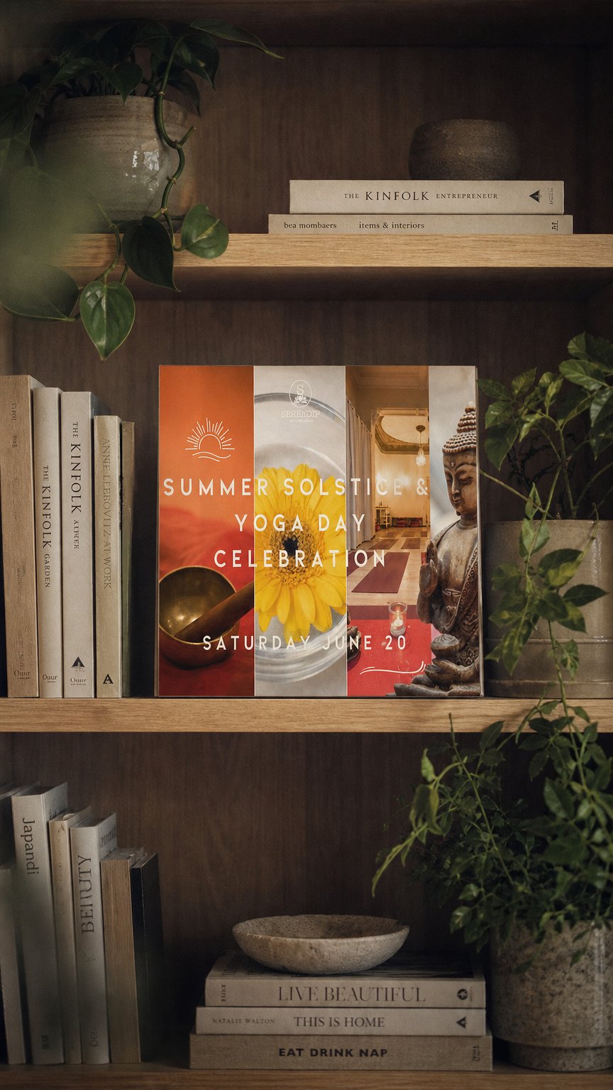 AI product shot of Summer Solstice & Yoga Day Celebration