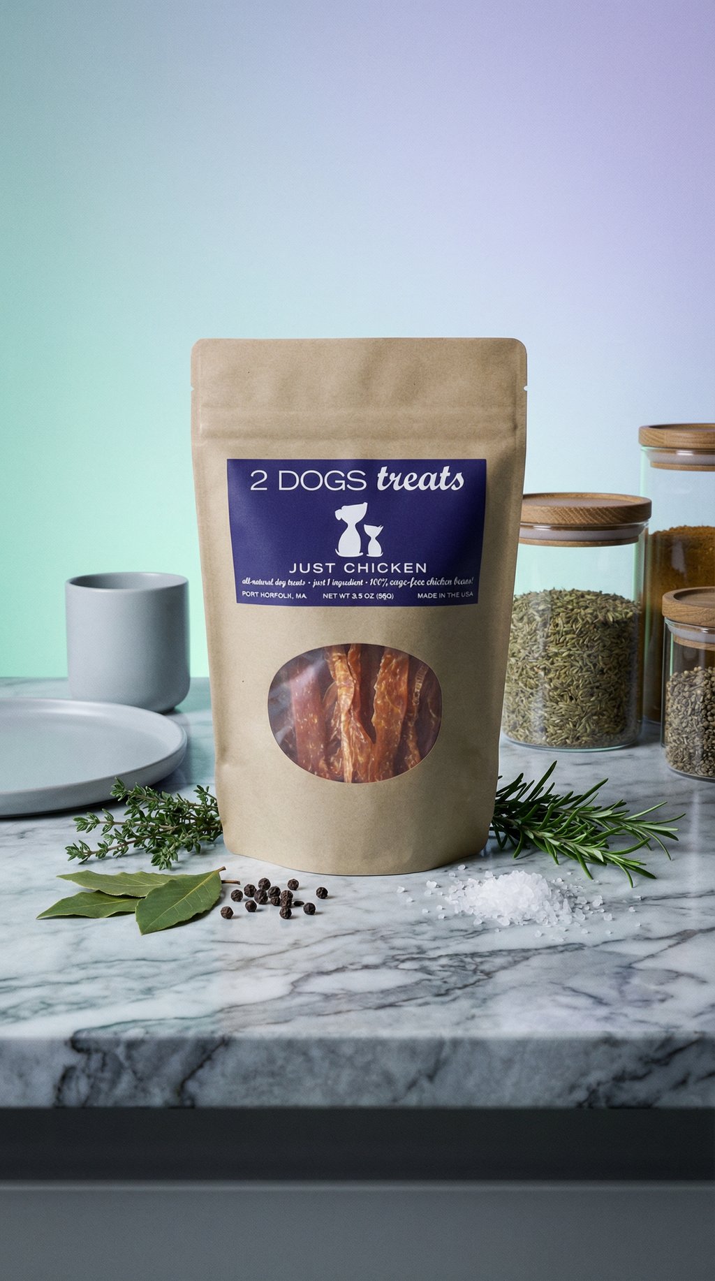 AI product shot of Just Chicken Treats