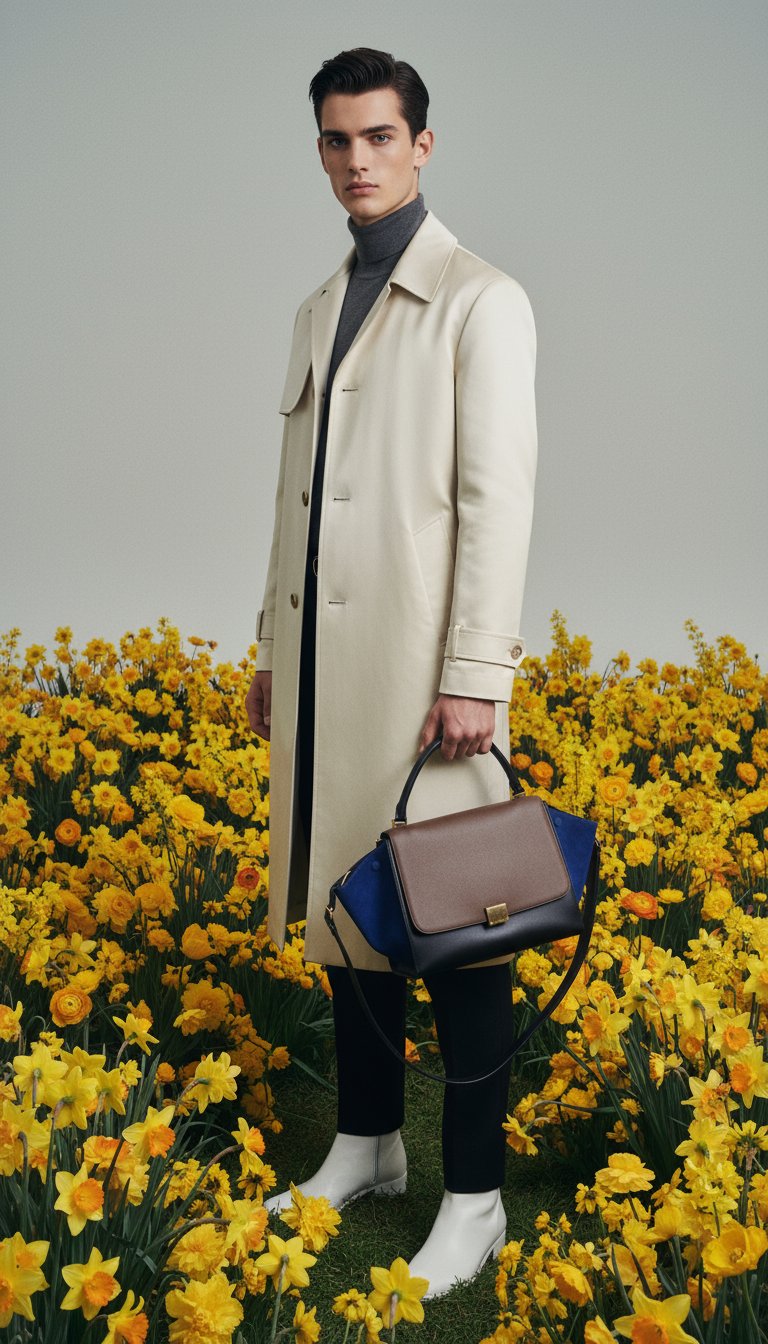 AI product shot of Celine Trapeze Medium Tri Tone GH