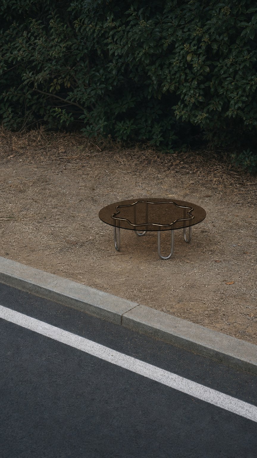 AI product shot of Yonder Coffee Table - Stainless Steel / Bronze