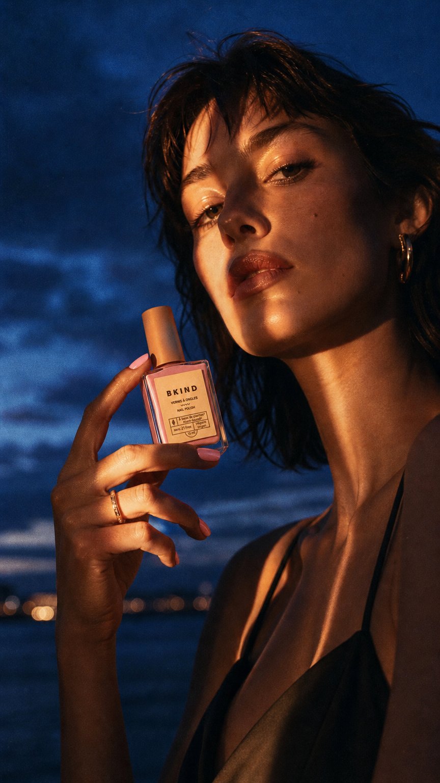 AI product shot of BKIND - Vegan & 21-free Nail Polish - Biche Club