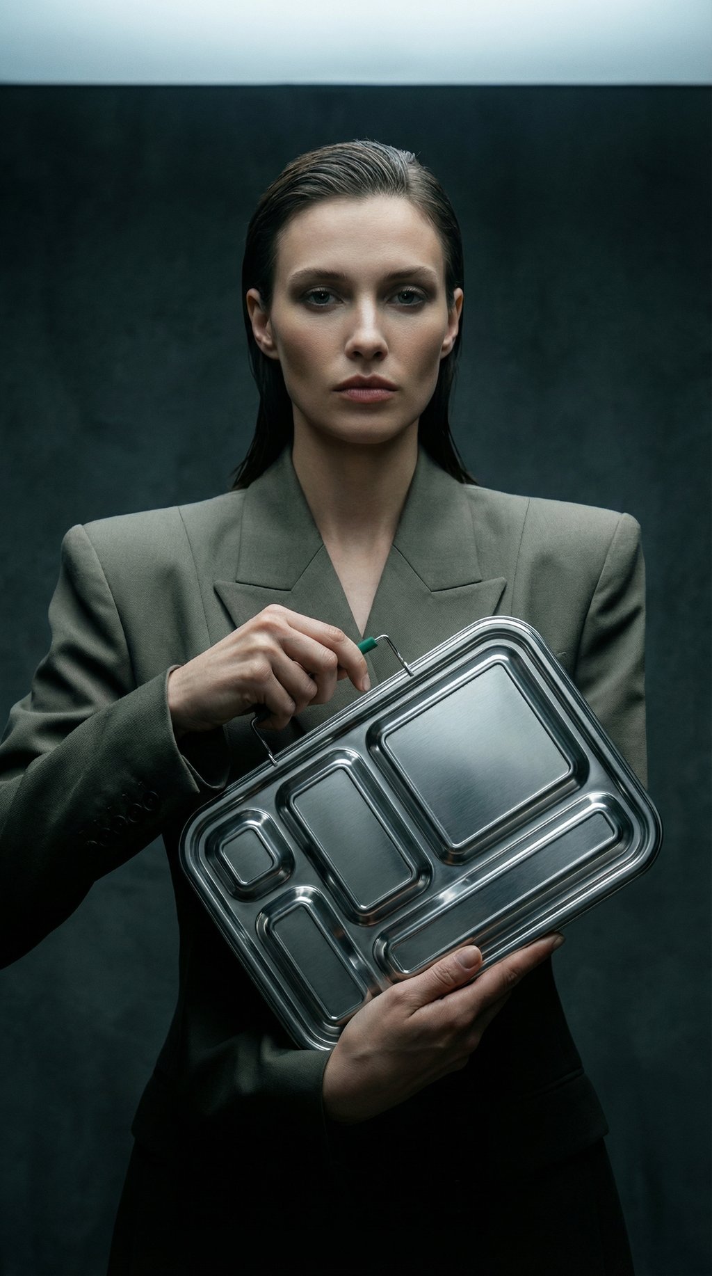 AI product shot of The Bare Box: 5-Compartment Lunch Box