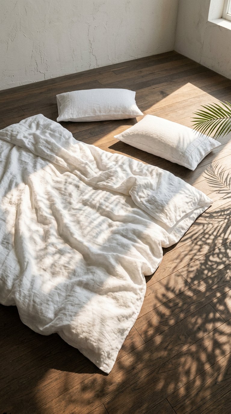 AI product shot of French Linen Duvet Cover