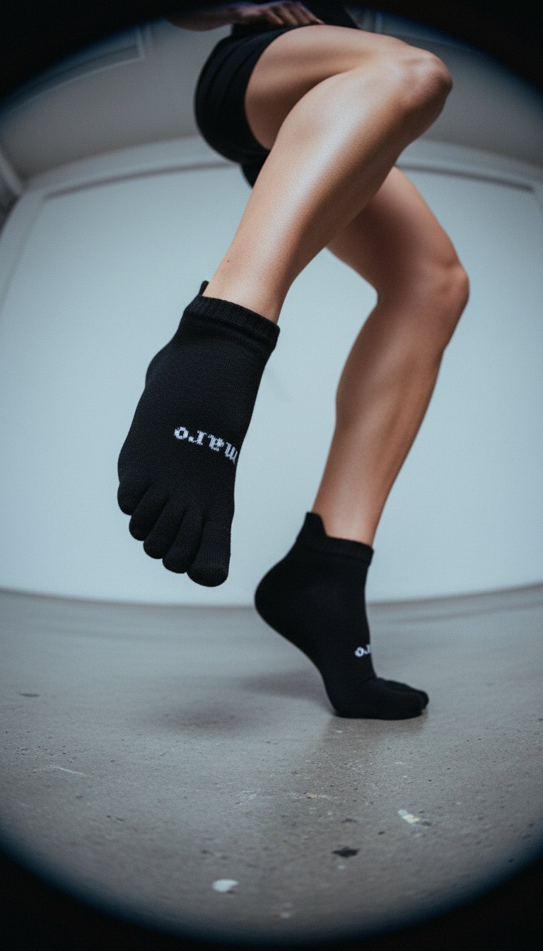 AI product shot of Organic Cotton Everyday No Show Toe Socks