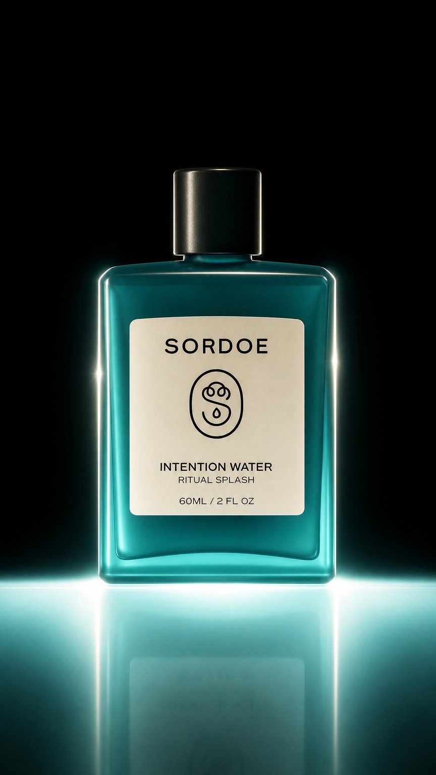 AI product shot of Sordoe Intention Water