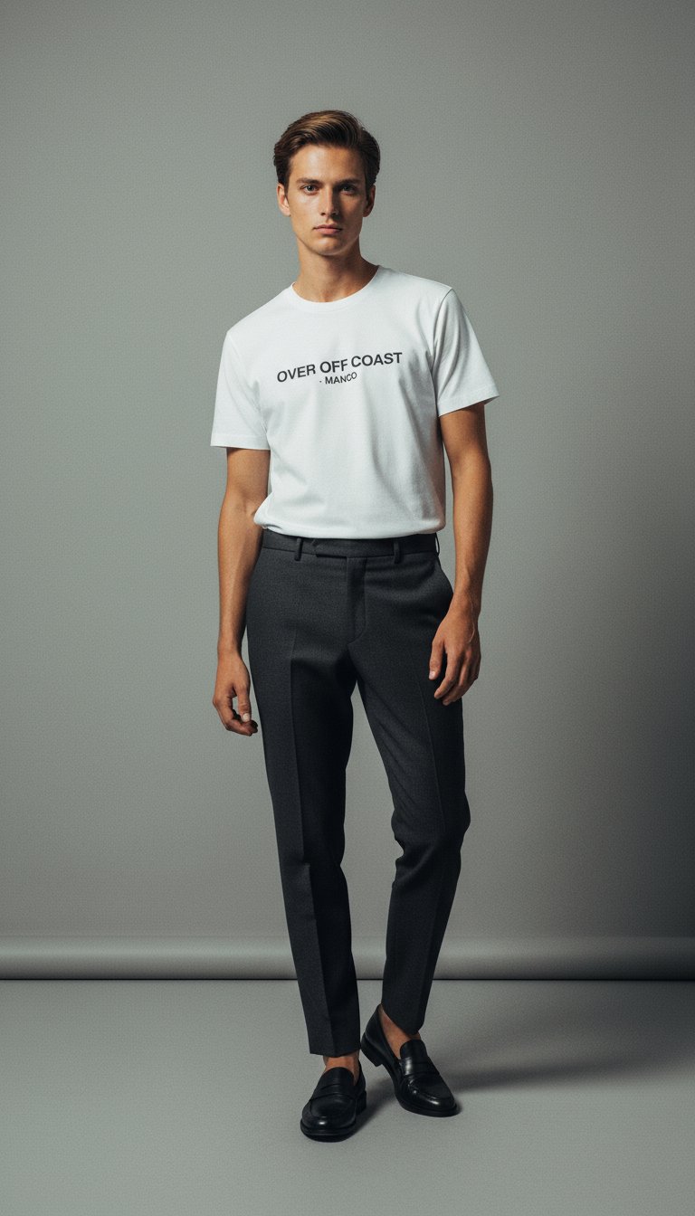 AI product shot of T-SHIRT OVER OFF COAST - BIANCO
