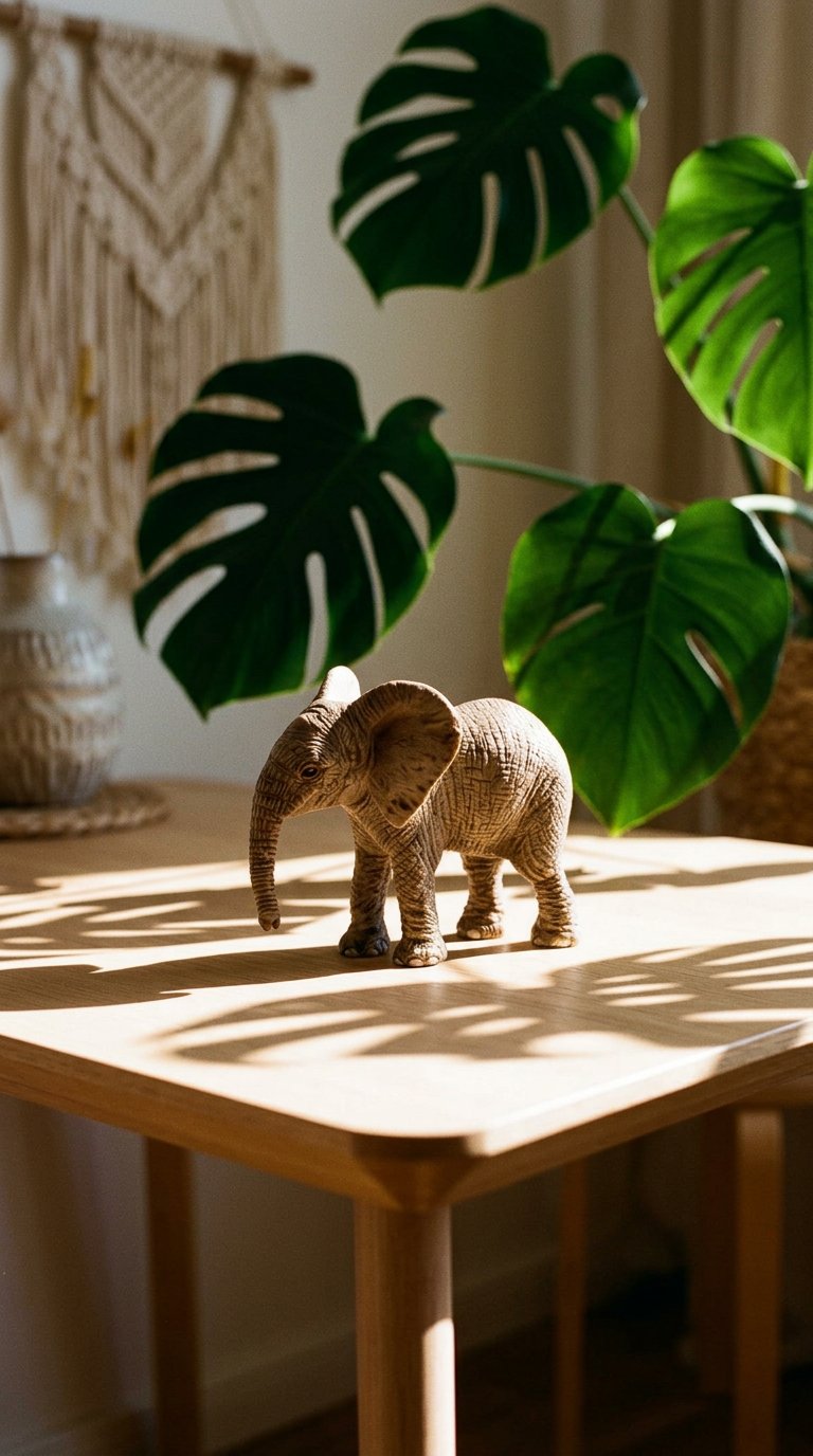 AI product shot of Schleich Animal Figurine - African Elephant Calf