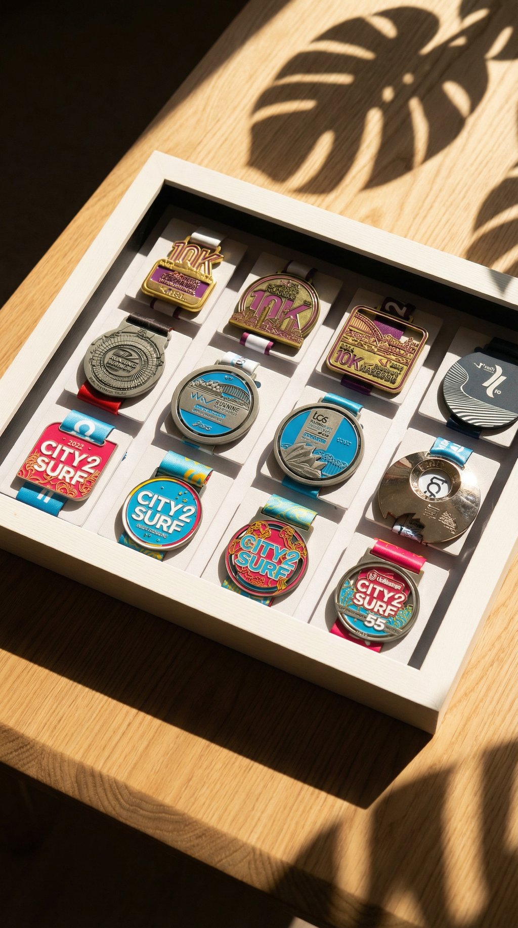 AI product shot of 12 Medal Display Frame | Large Sports Medal Frame | Medal Frame Australia