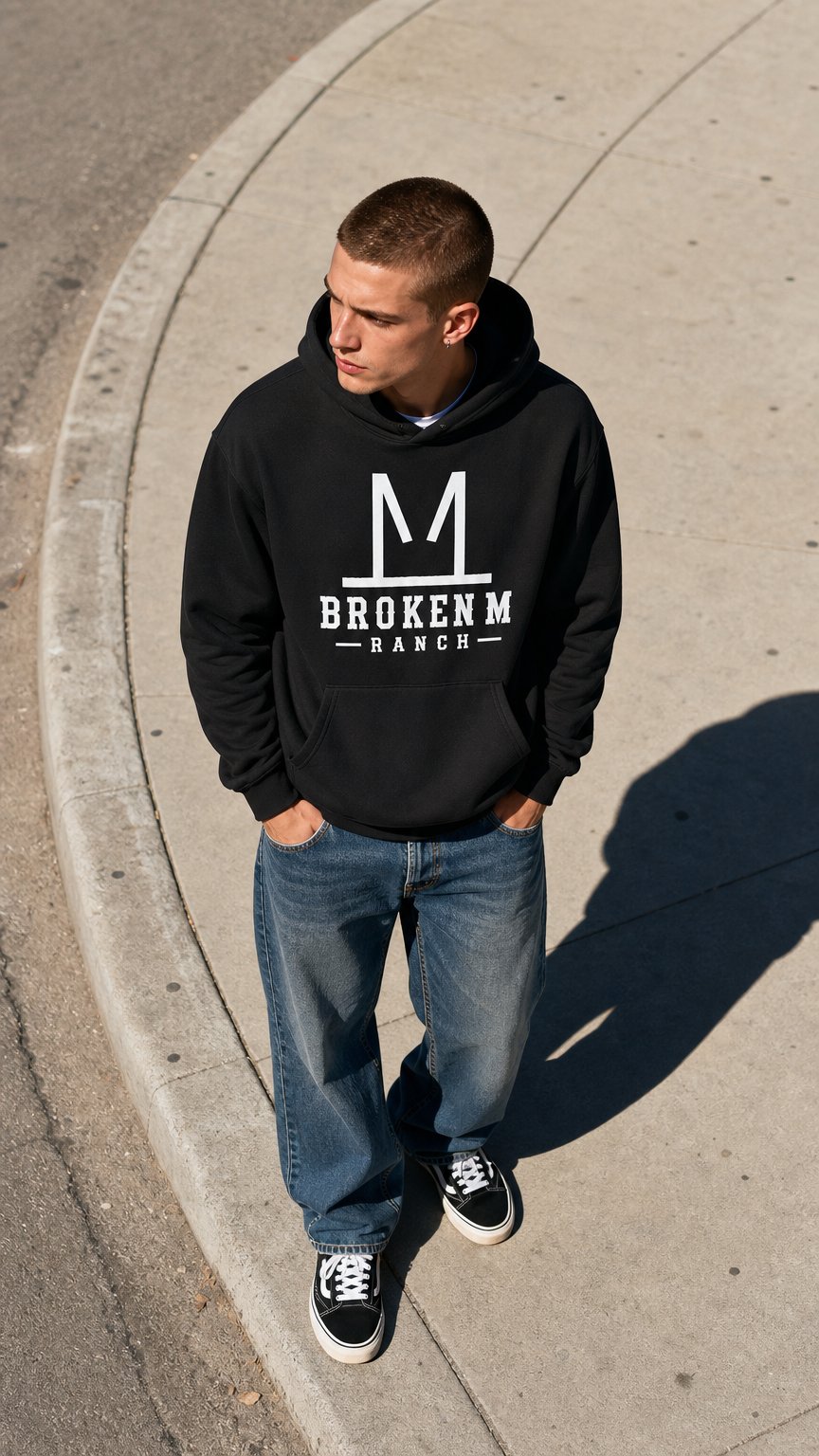 AI product shot of Pre-Dawn Hoodie — Broken M Ranch