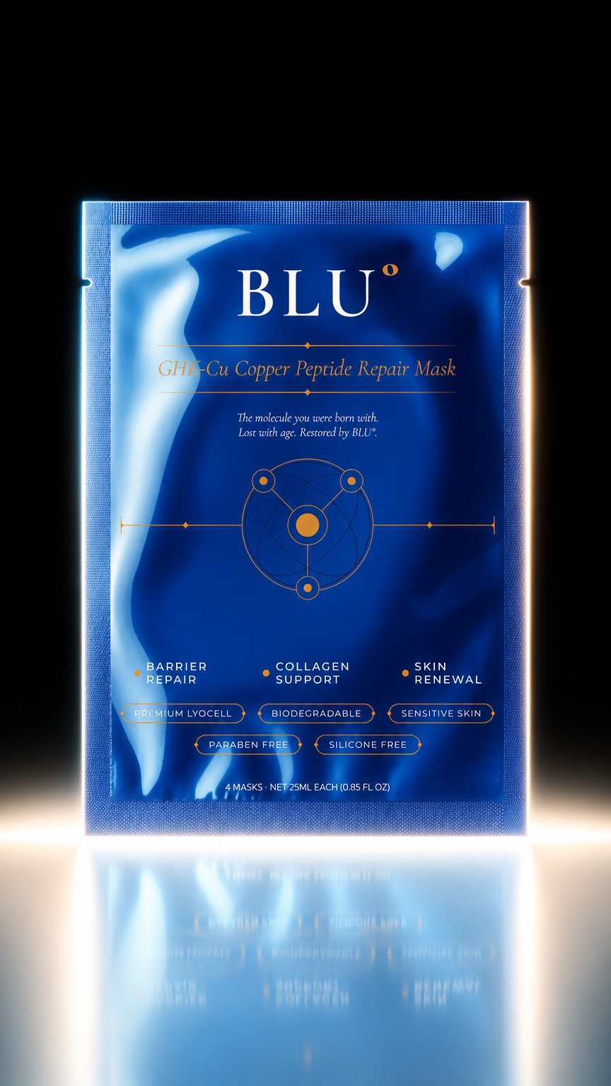 AI product shot of GHK-Cu Copper Peptide Repair Mask — 4 Pack
