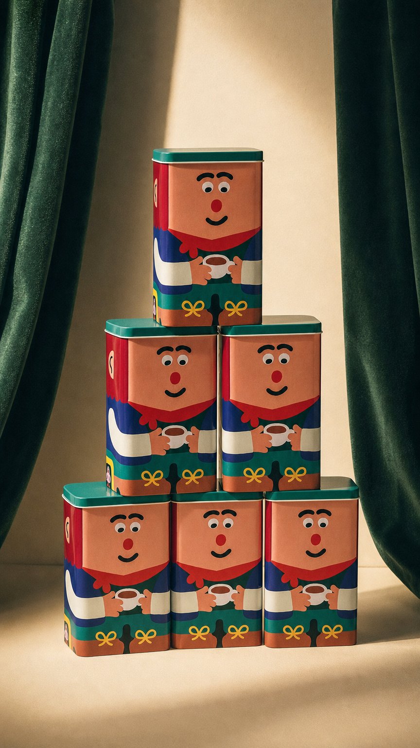 AI product shot of Lil Guy and Coffee Storage Tin