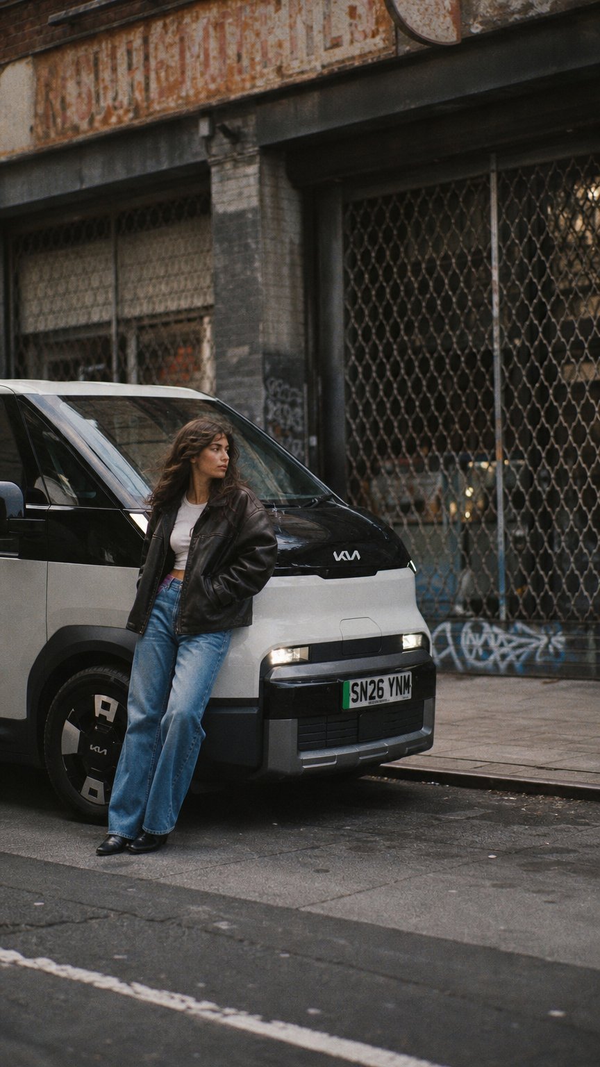 AI product shot of Ohm Campers Electric Campervan