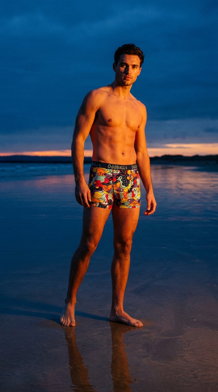 AI product shot of Doodle - Mens Cotton Boxer Shorts