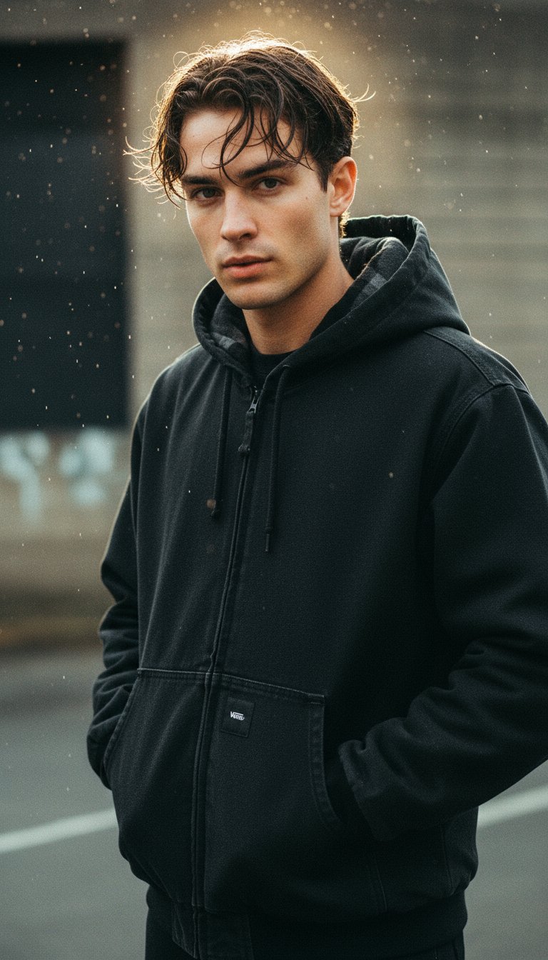 AI product shot of Vans Workwear Canvas Full Zip Jacket Black