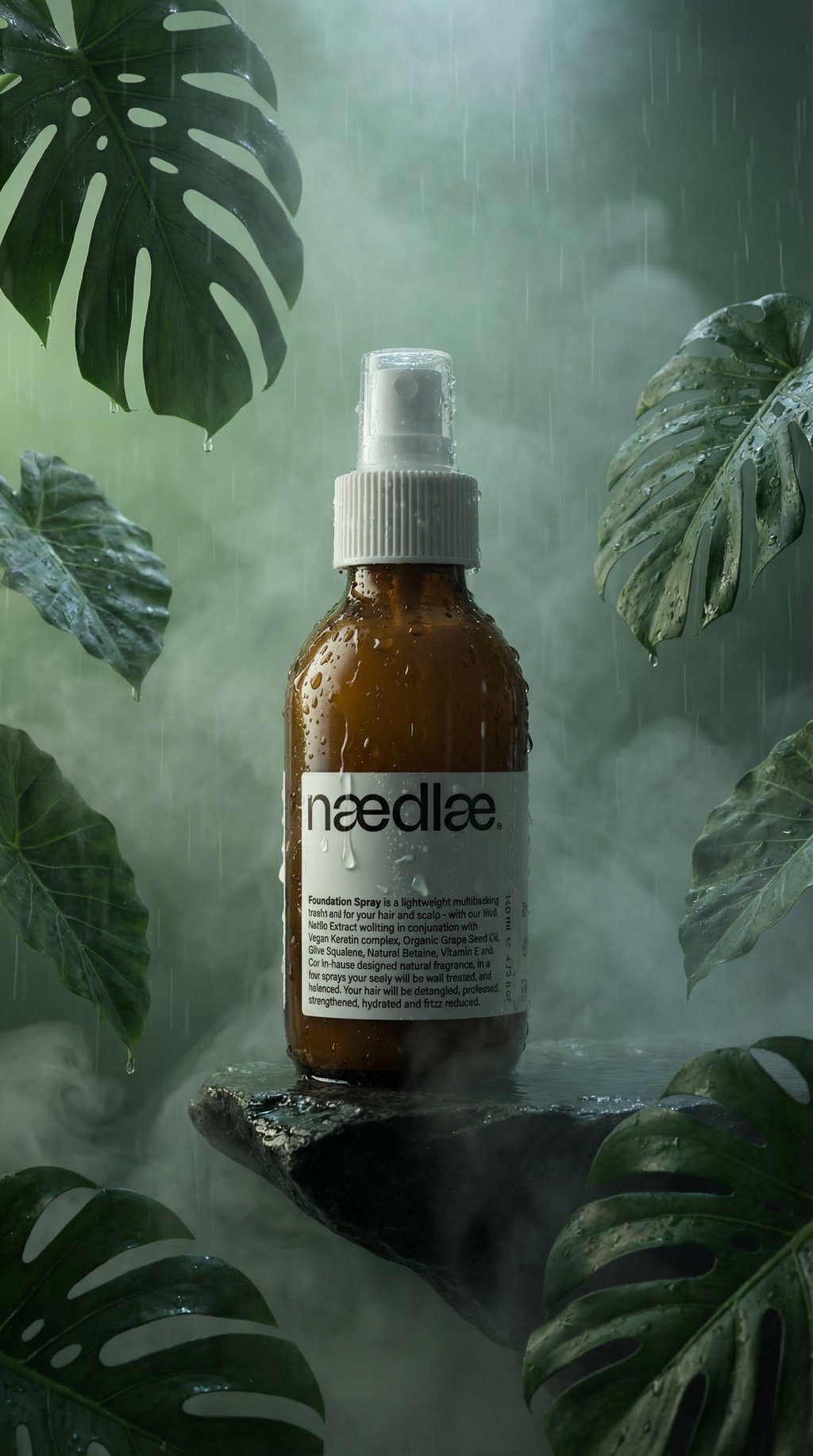 AI product shot of Foundation Spray – Natural Leave In Conditioner Spray