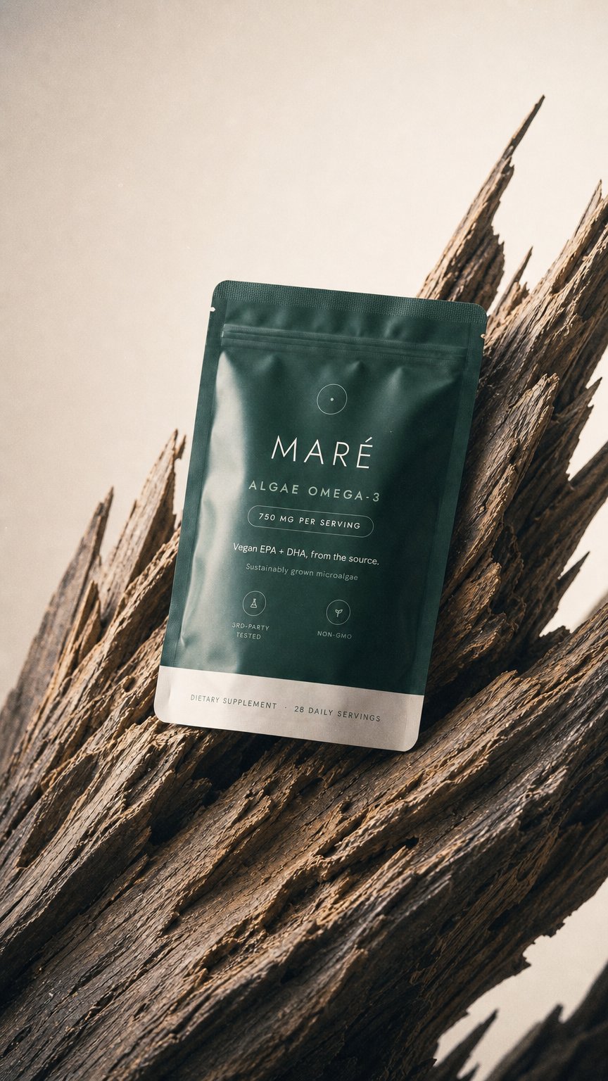 AI product shot of Maré Omega-3 - Algae EPA + DHA