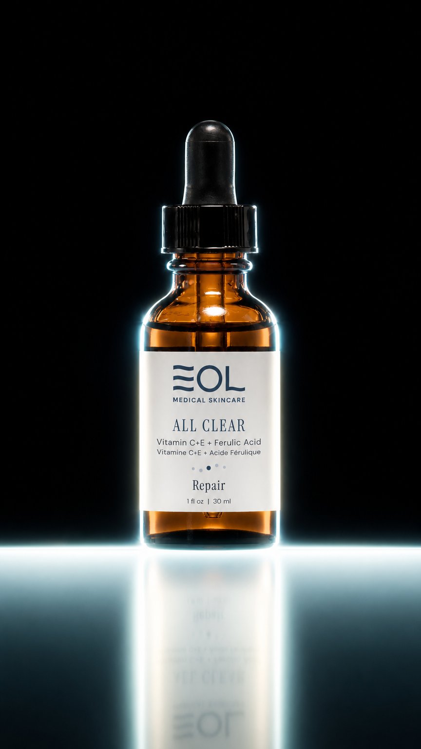 AI product shot of ALL CLEAR- Vitamin C + E + Ferulic Acid