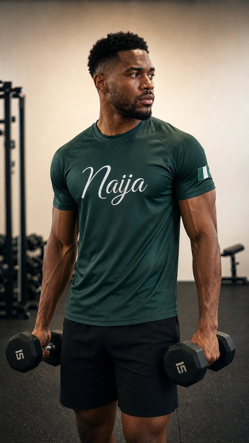 AI product shot of Nigeria Rashguard – KYN Fightwear (MMA / BJJ)