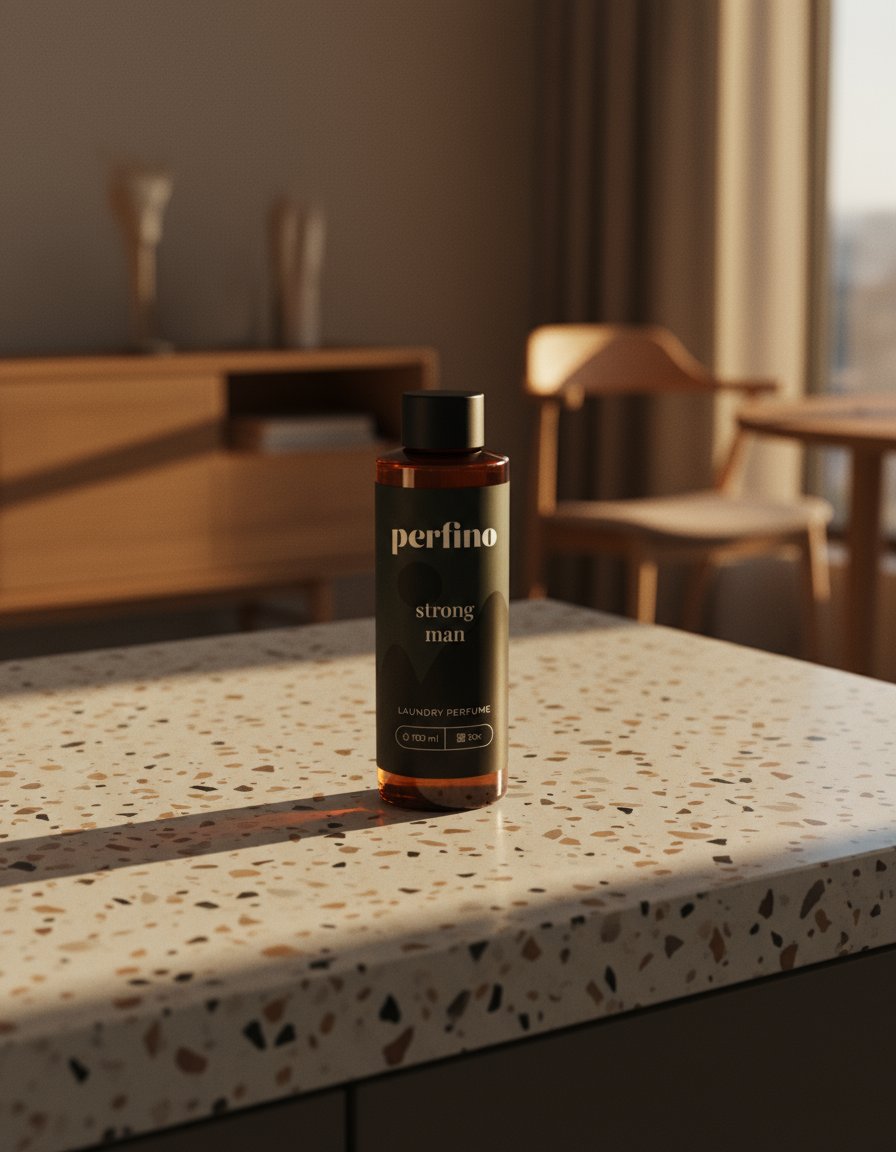 AI product shot of Parfém na praní Strong Man