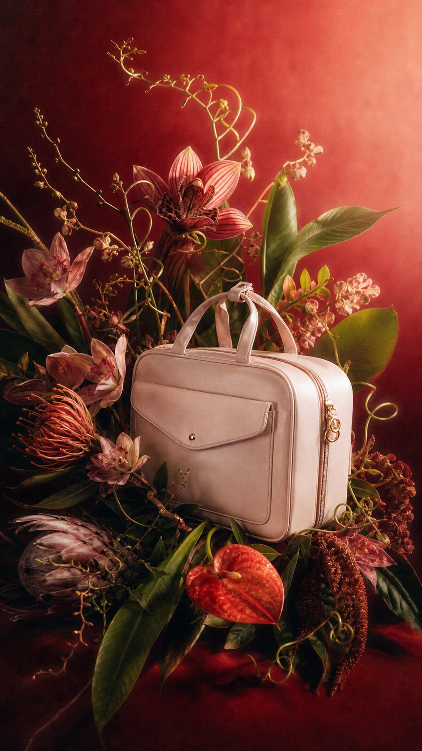 AI product shot of Fashion Storage Bag Travel Portable Makeup Bag Washing Bag Washing Set Makeup Storage Bag