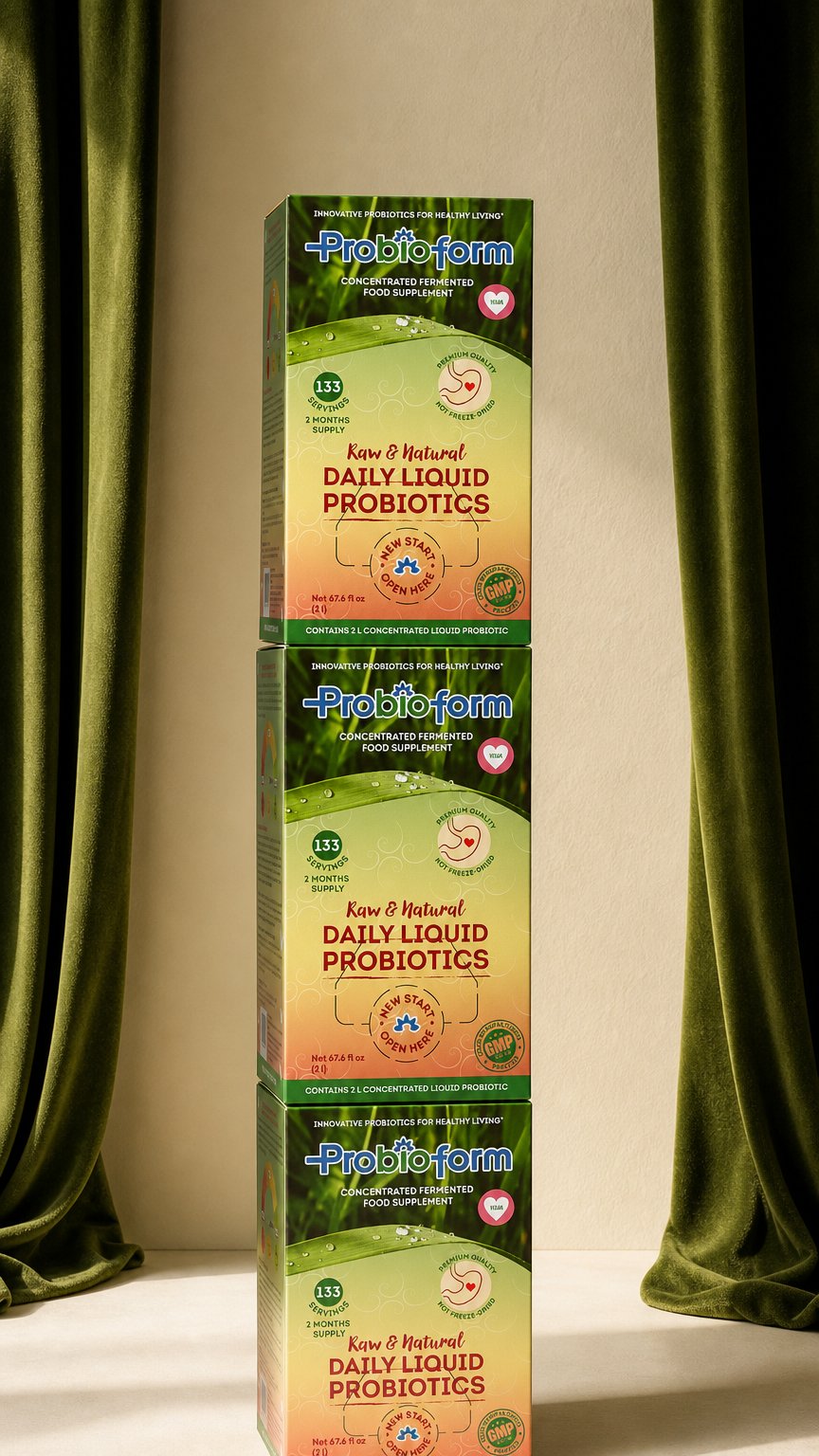 AI product shot of Probioform liquid probiotics