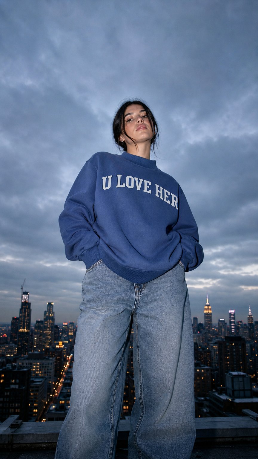 AI product shot of U LOVE HER Mockneck