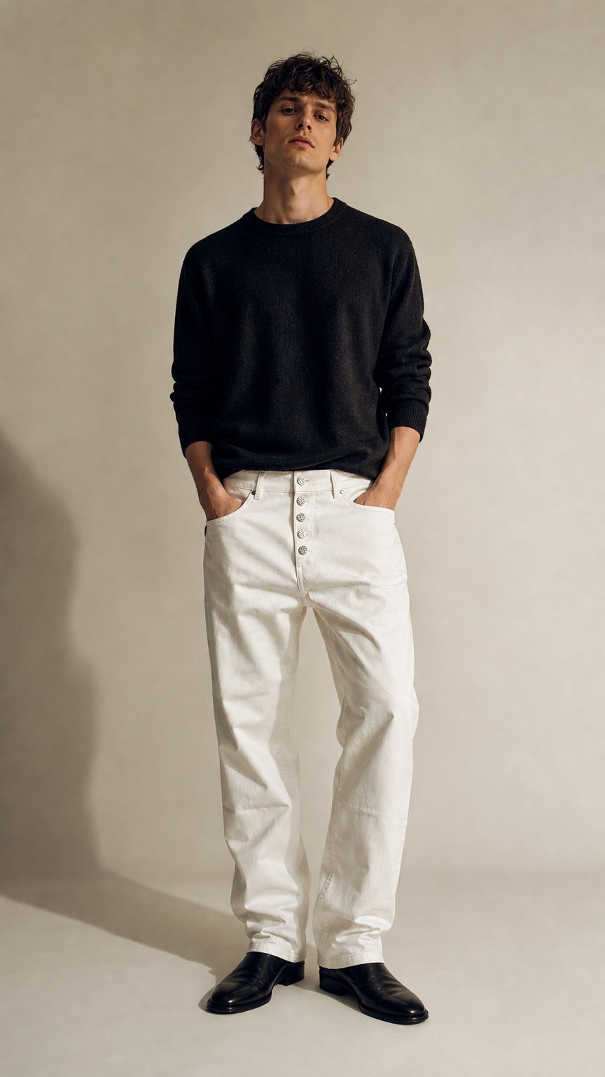 AI product shot of Fresh in my White Jeans