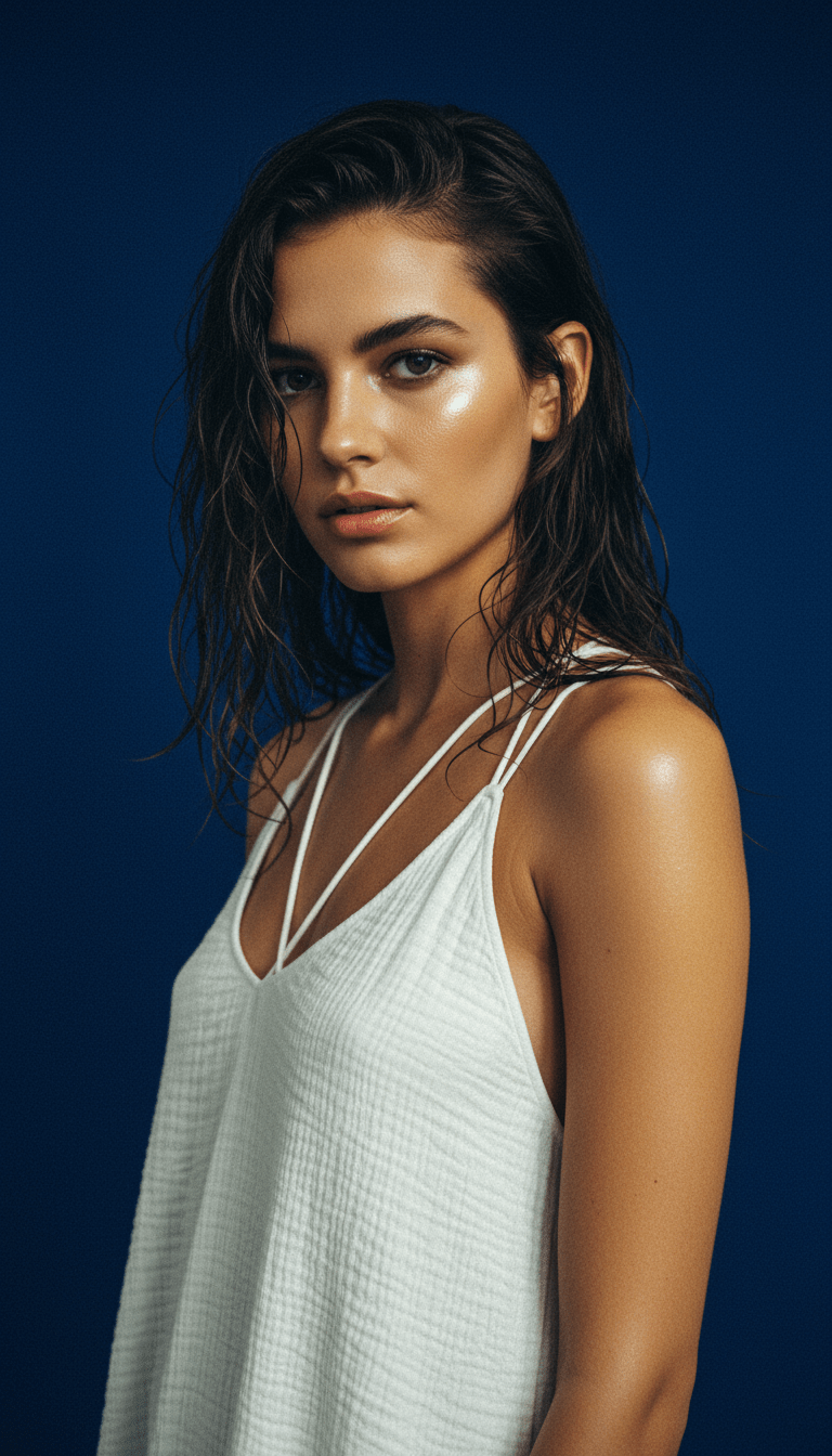 AI product shot of Eventide Cotton Slip Dress