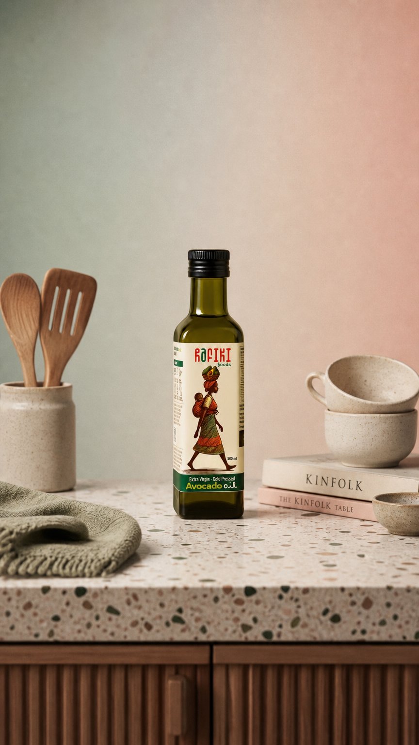 AI product shot of Extra-Virgin Avocado Oil