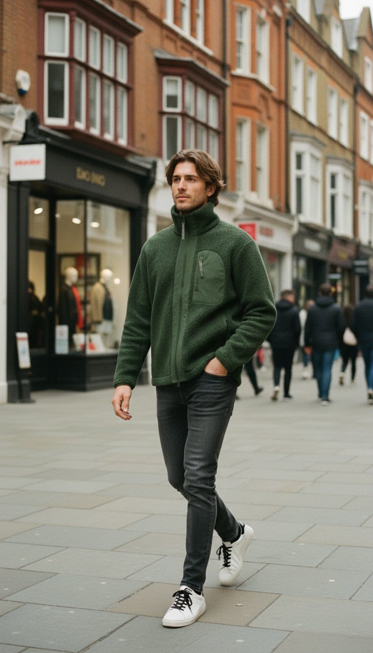 AI product shot of Minna Wool Fleece Jacket Green