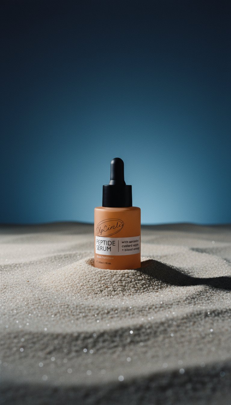 AI product shot of Peptide Serum with Custard Apple + Blood Orange