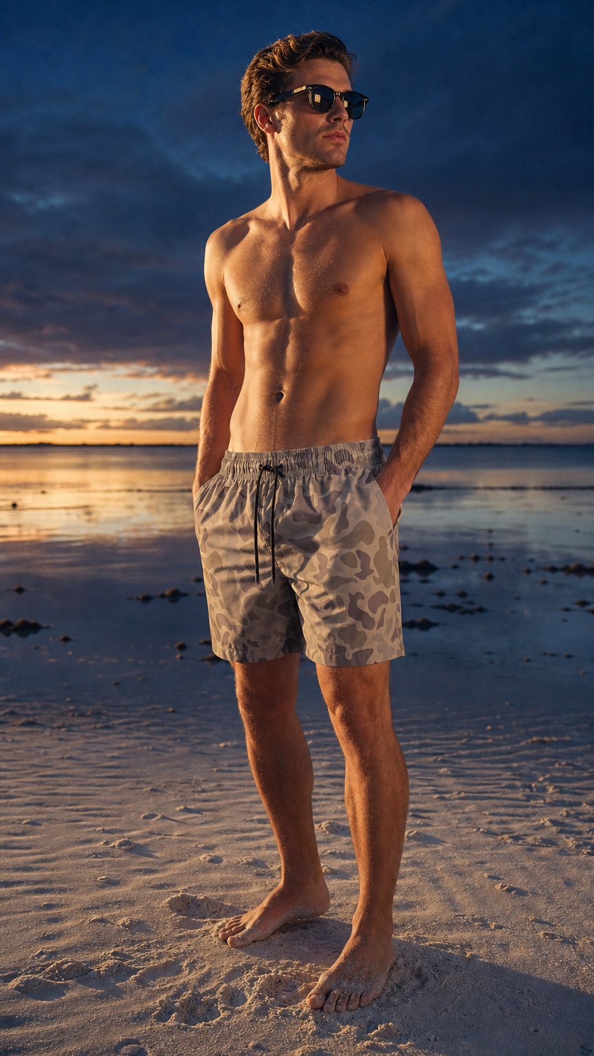 AI product shot of La Costa Lined Swim Hybrid Short - Camo