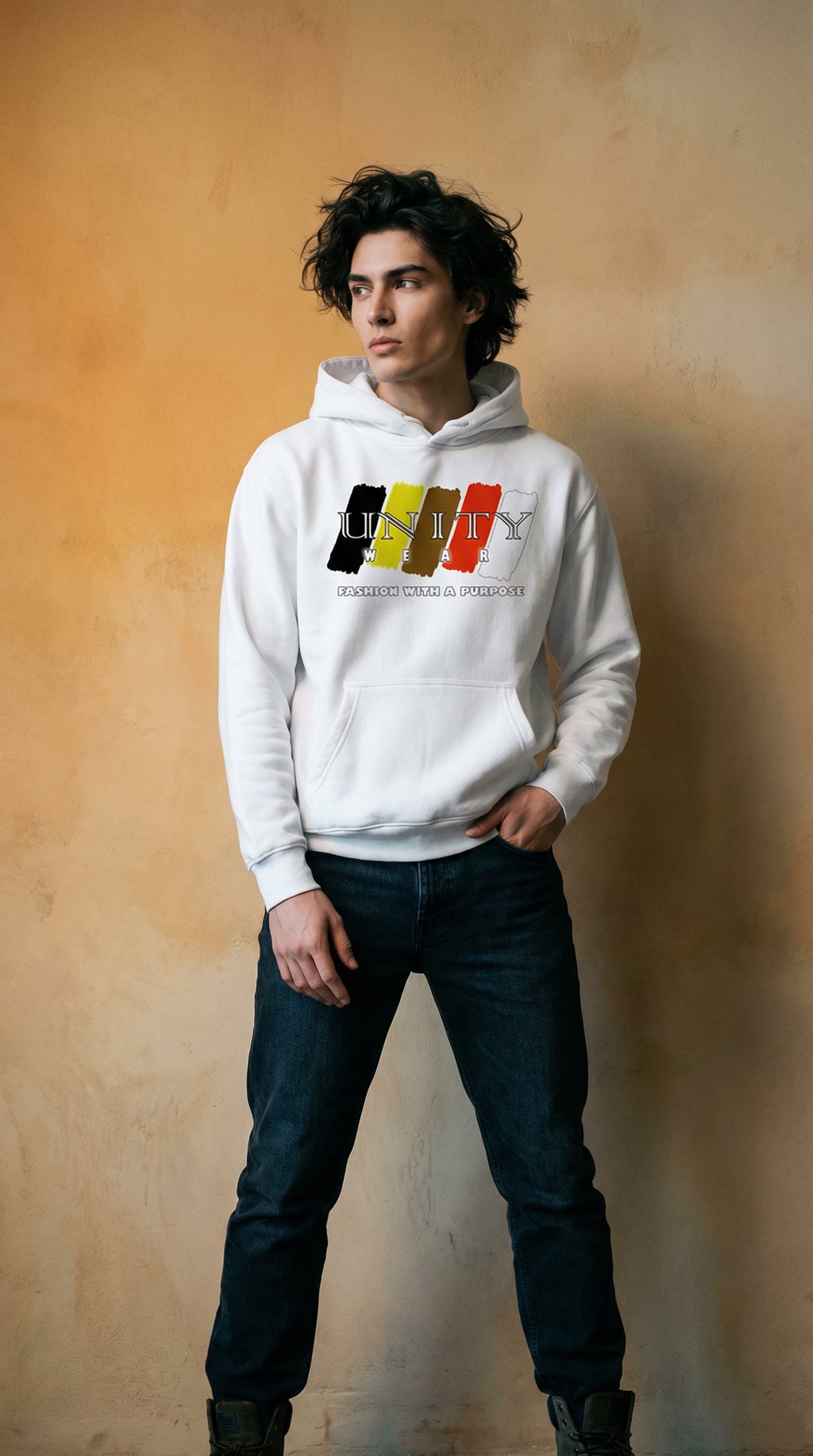 AI product shot of Unity Wear's New Swash Look Oversize Fleeced Hoodie