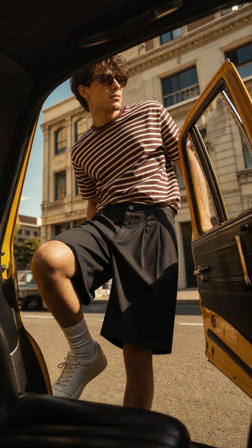 AI product shot of Black Relaxed Drawstring Shorts