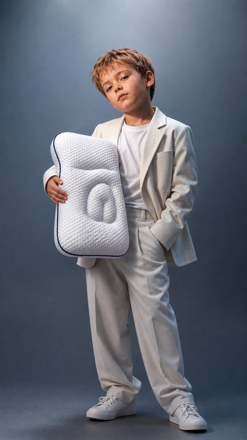 AI product shot of traumwölkchen™ Bestseller – Ergonomisches Kinderkissen