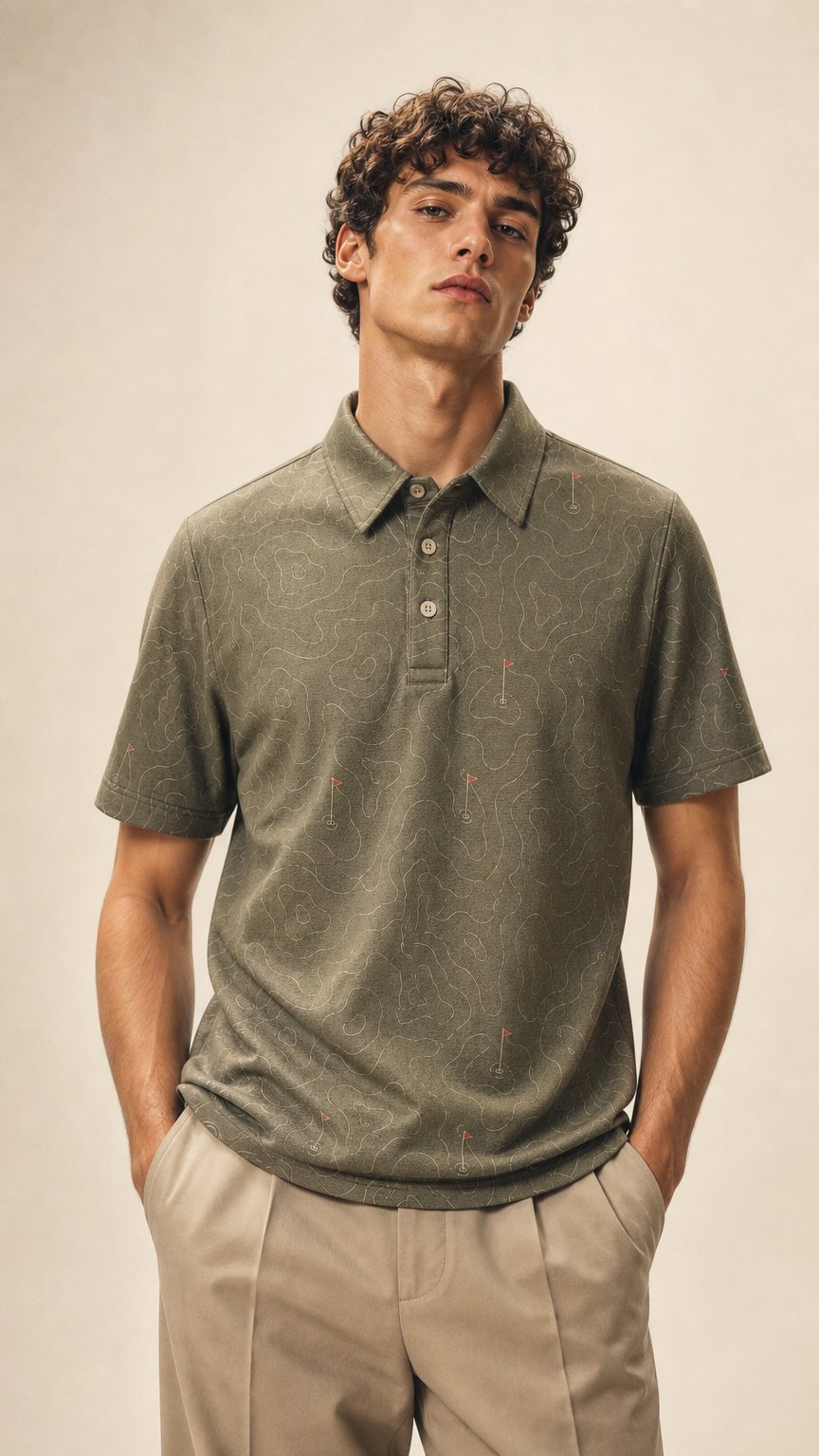 AI product shot of The “Pinseeker” Polo