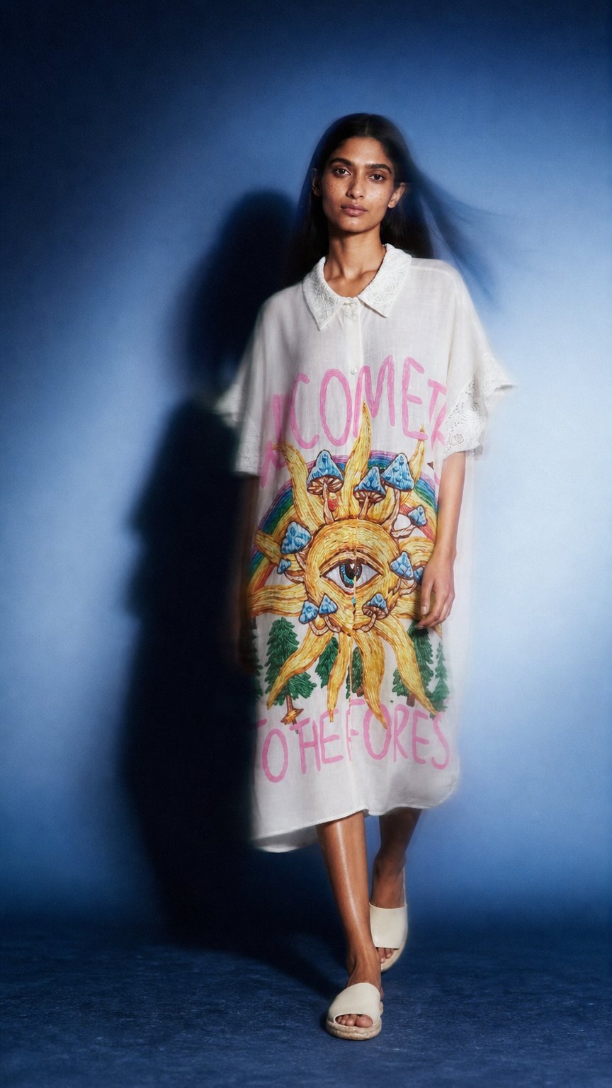 AI product shot of Italian Short Sleeve Shirt Dress