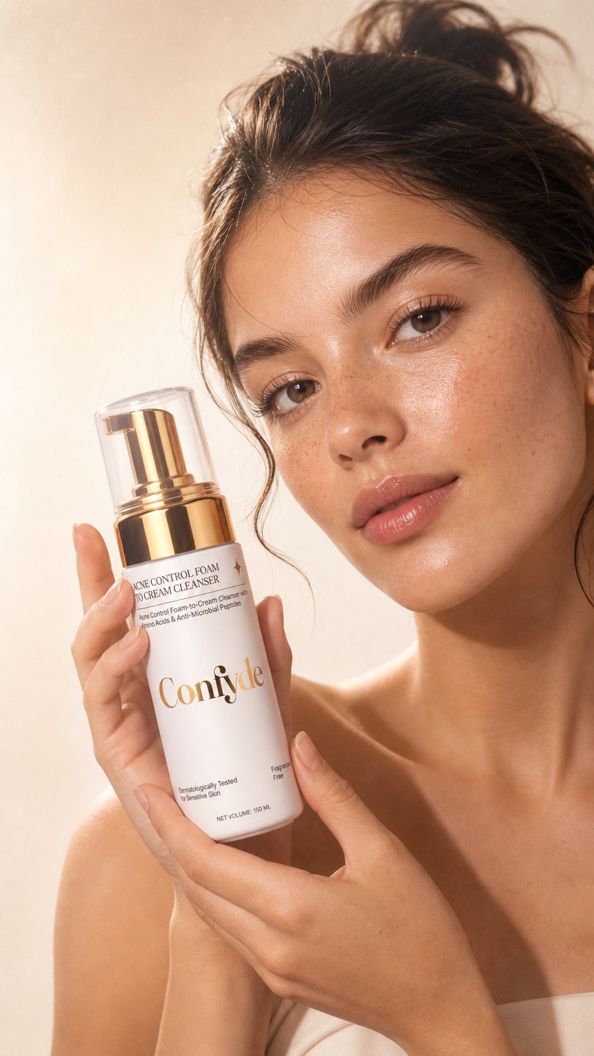 AI product shot of Acne Control Foam to Cream Cleanser