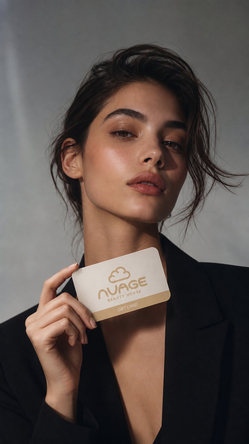 AI product shot of NUAGE Beauty House Gift Card