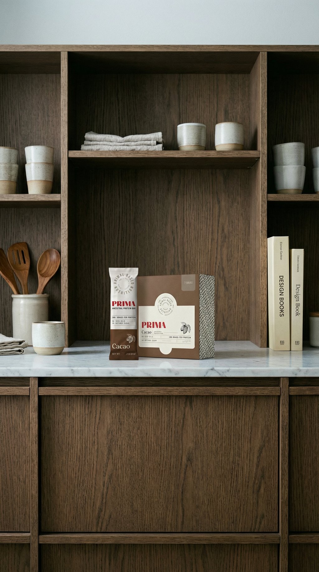 AI product shot of Ancestral Protein Bar - Cacao