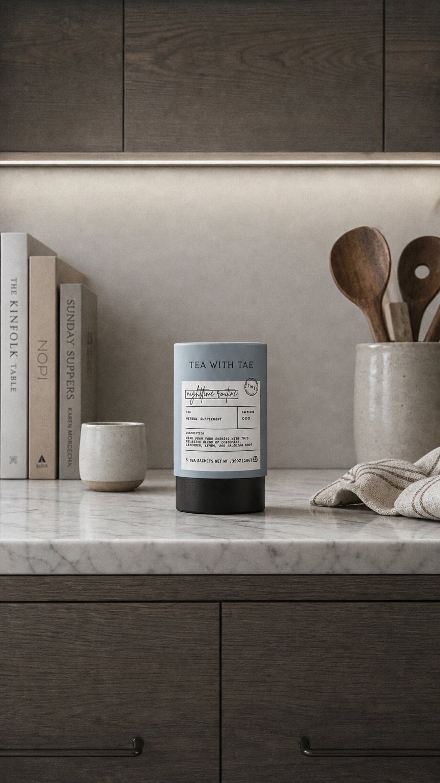 AI product shot of Nighttime Routine Mini Tea Tube (5 tea bags)