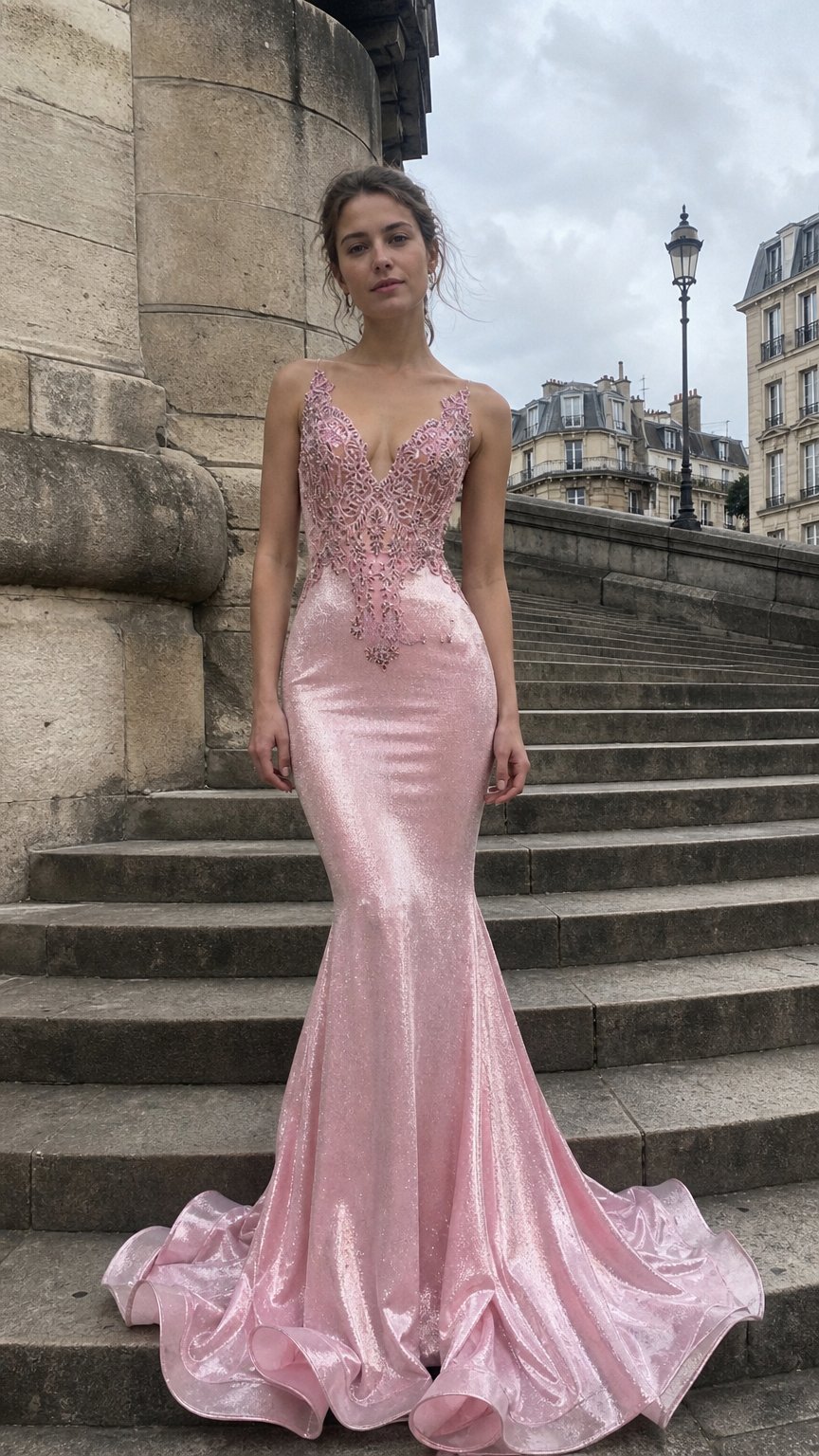 AI product shot of THE LUMIÈRE GOWN