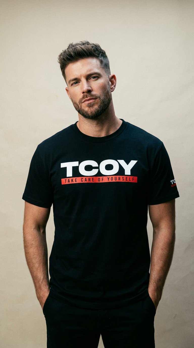 AI product shot of TCOY Logo Tee