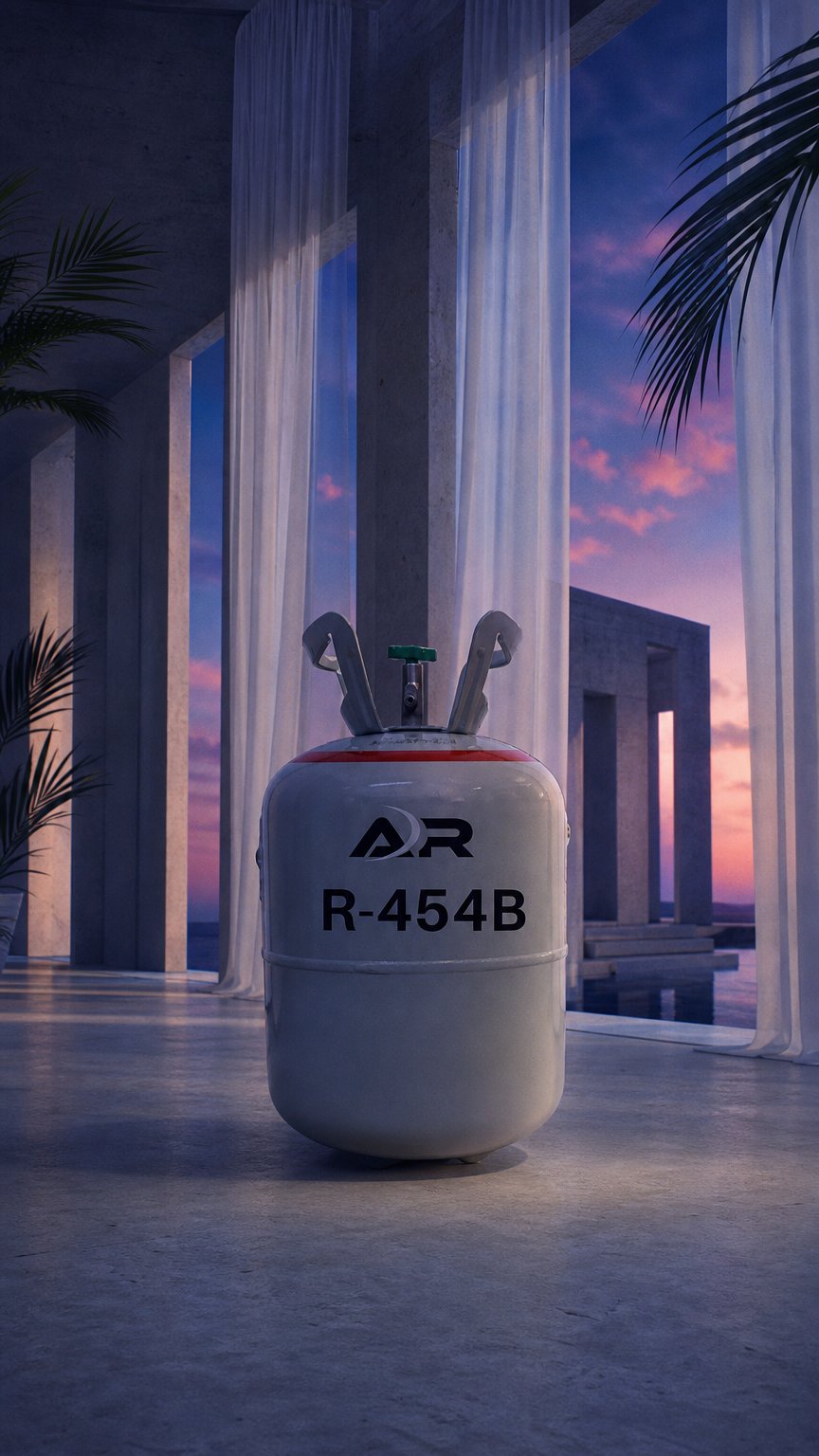 AI product shot of R454B refrigerant 20 lbs