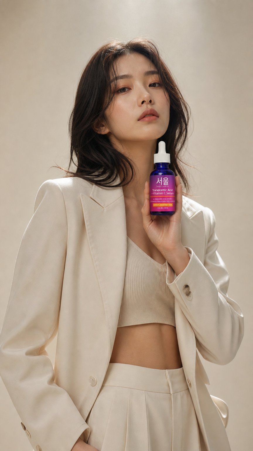 AI product shot of Tranexamic Acid + Vitamin C Serum