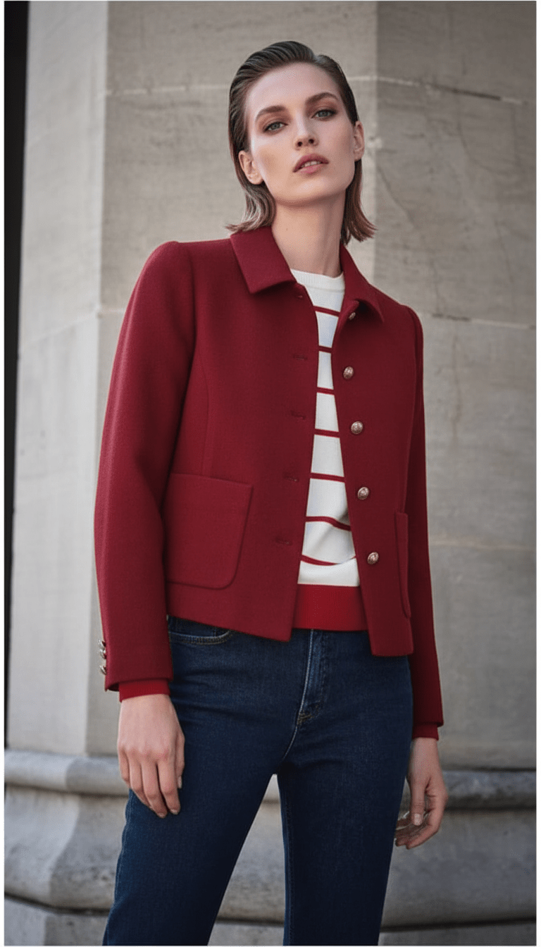 AI product shot of Wool Blend Collar Jacket
