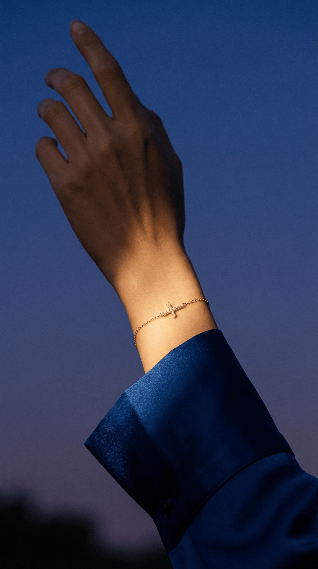 AI product shot of The Eternal Cross Bracelet